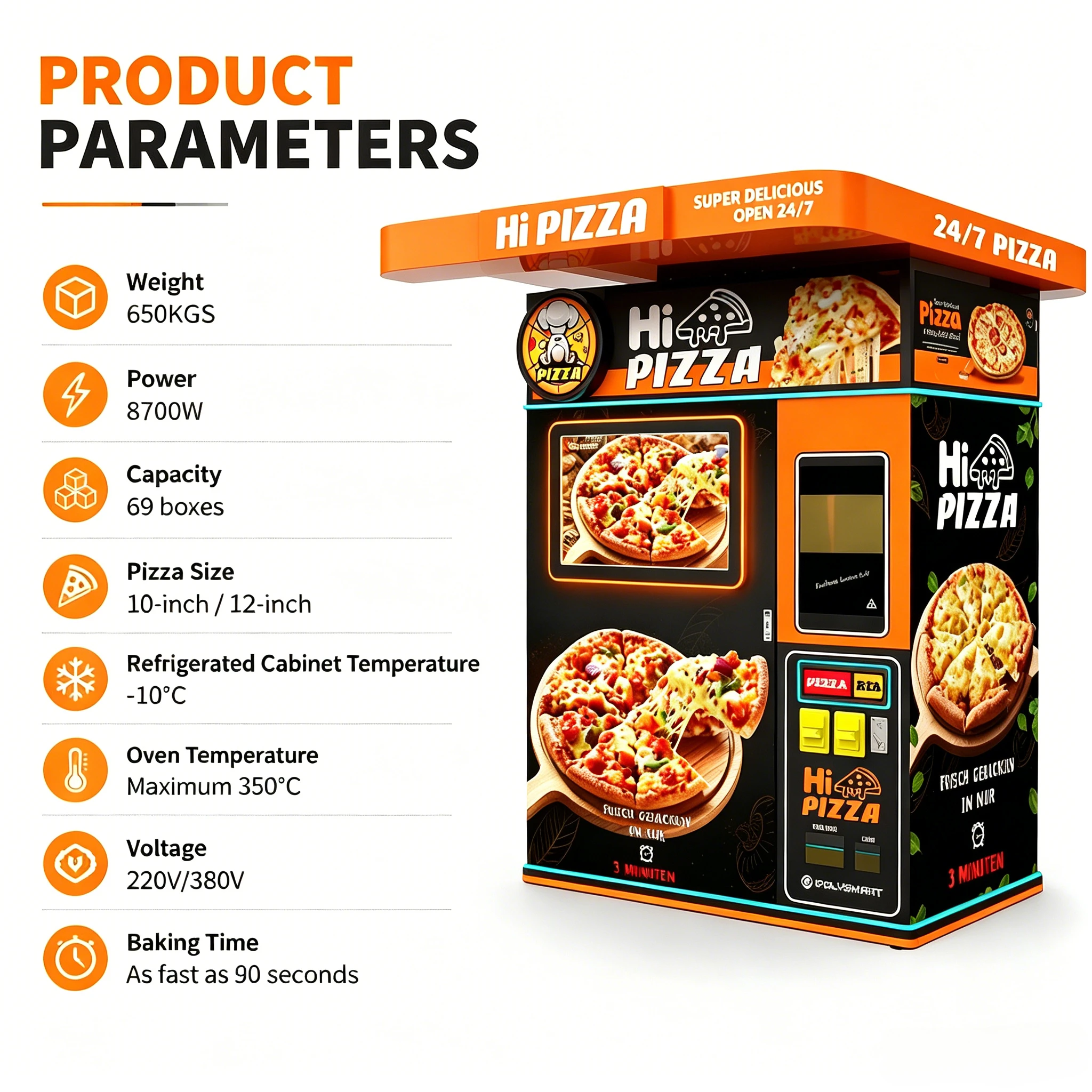 Meal Prep Vending Machine - Customized Fully Automated Pizza Making Machine