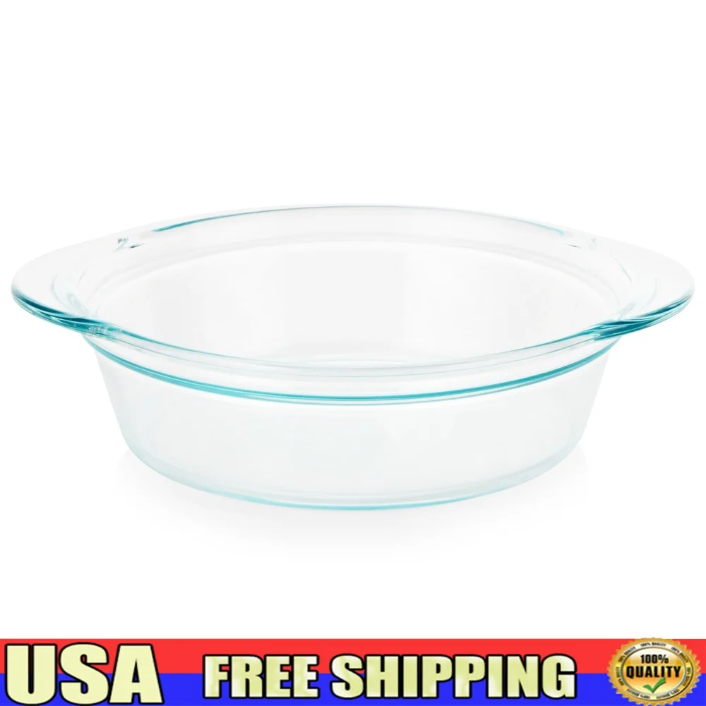 Meal Prep Microwave - Deep Round Glass Baking Dish 9.5