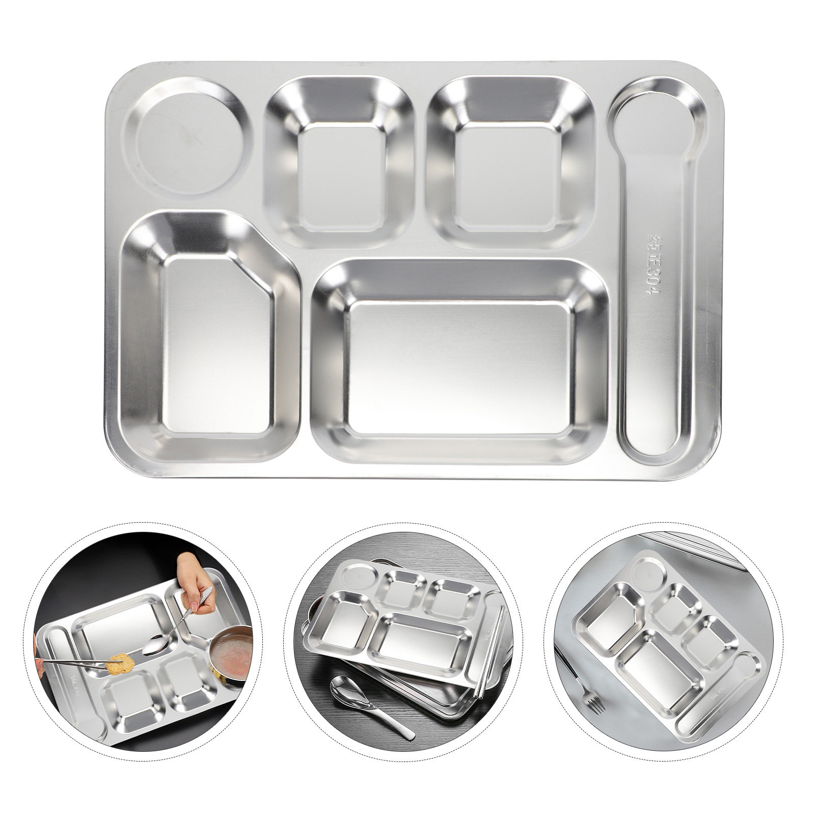 1pc Stainless Steel 6-Compartm - огляд і ціна Stainless Bento Box