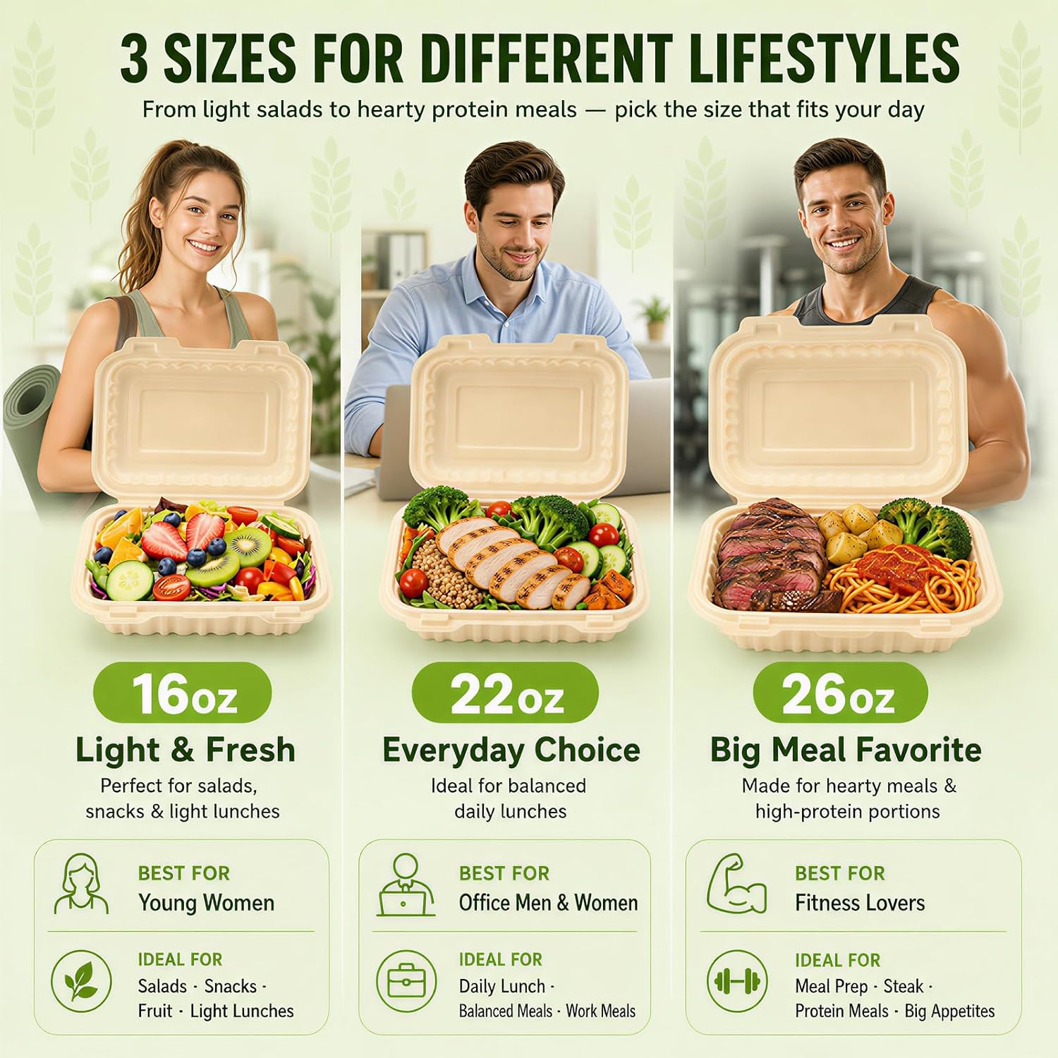 50 Pack 16oz Clamshell Take Ou - огляд і ціна Meal Prep Microwave