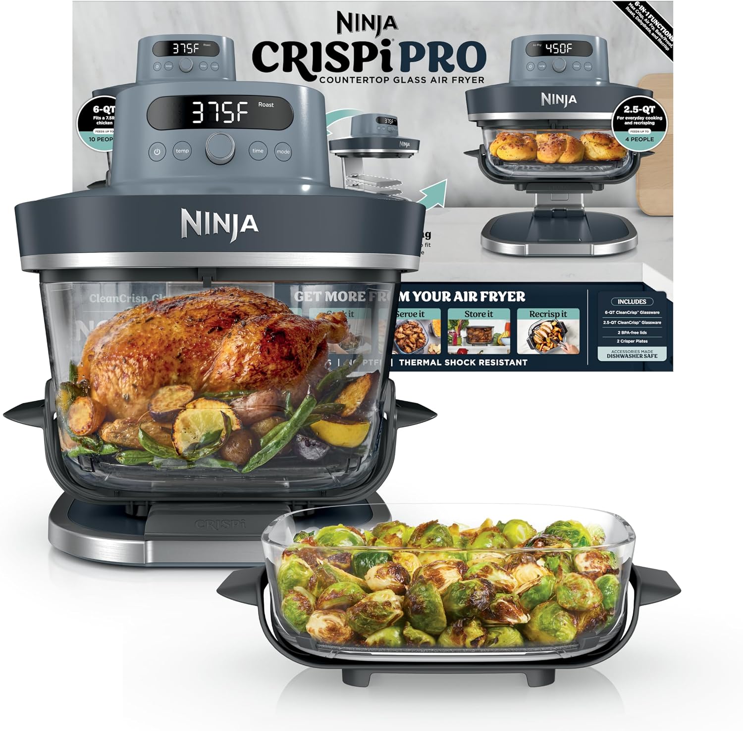 Ninja Crispi Pro 6-in-1 Glass  - огляд і ціна Meal Prep Microwave