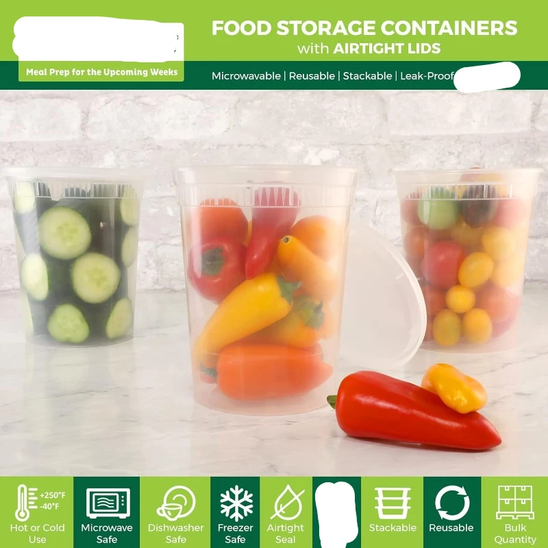 [24 Set] 8oz-32 Oz Plastic Del - огляд і ціна Meal Prep Microwave
