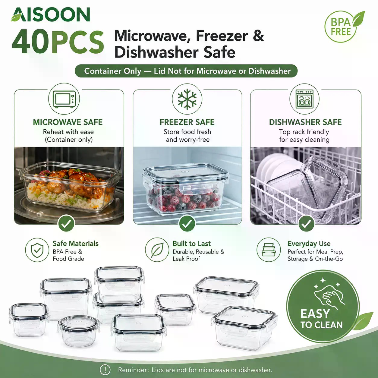 40 PCS Extra Large 85oz Silico - огляд і ціна Meal Prep Microwave