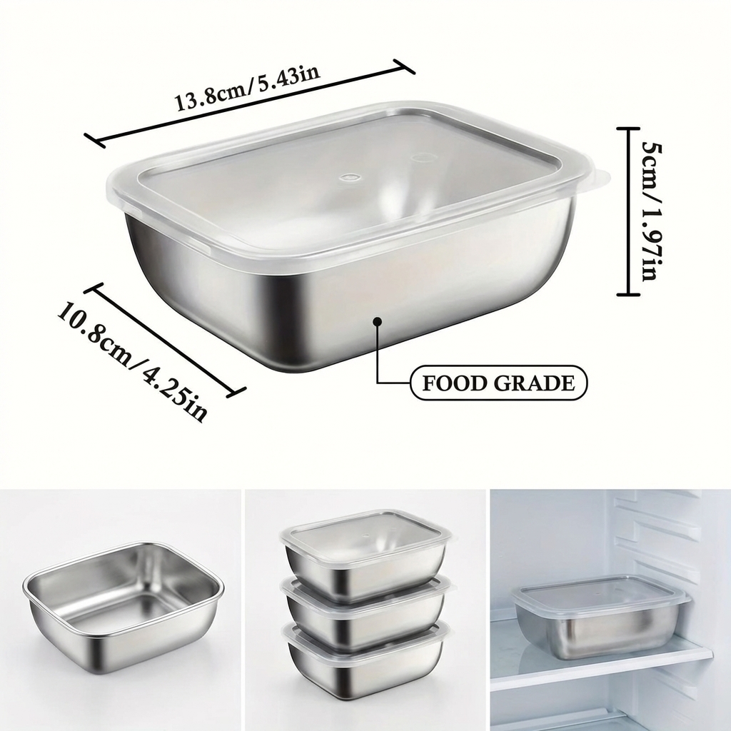 5PCS Stainless Steel Food Stor - огляд і ціна Meal Prep Day