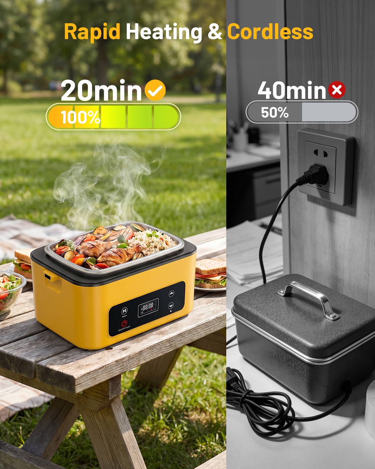 TaskStar Portable Heated Lunch - огляд і ціна Stainless Bento Box