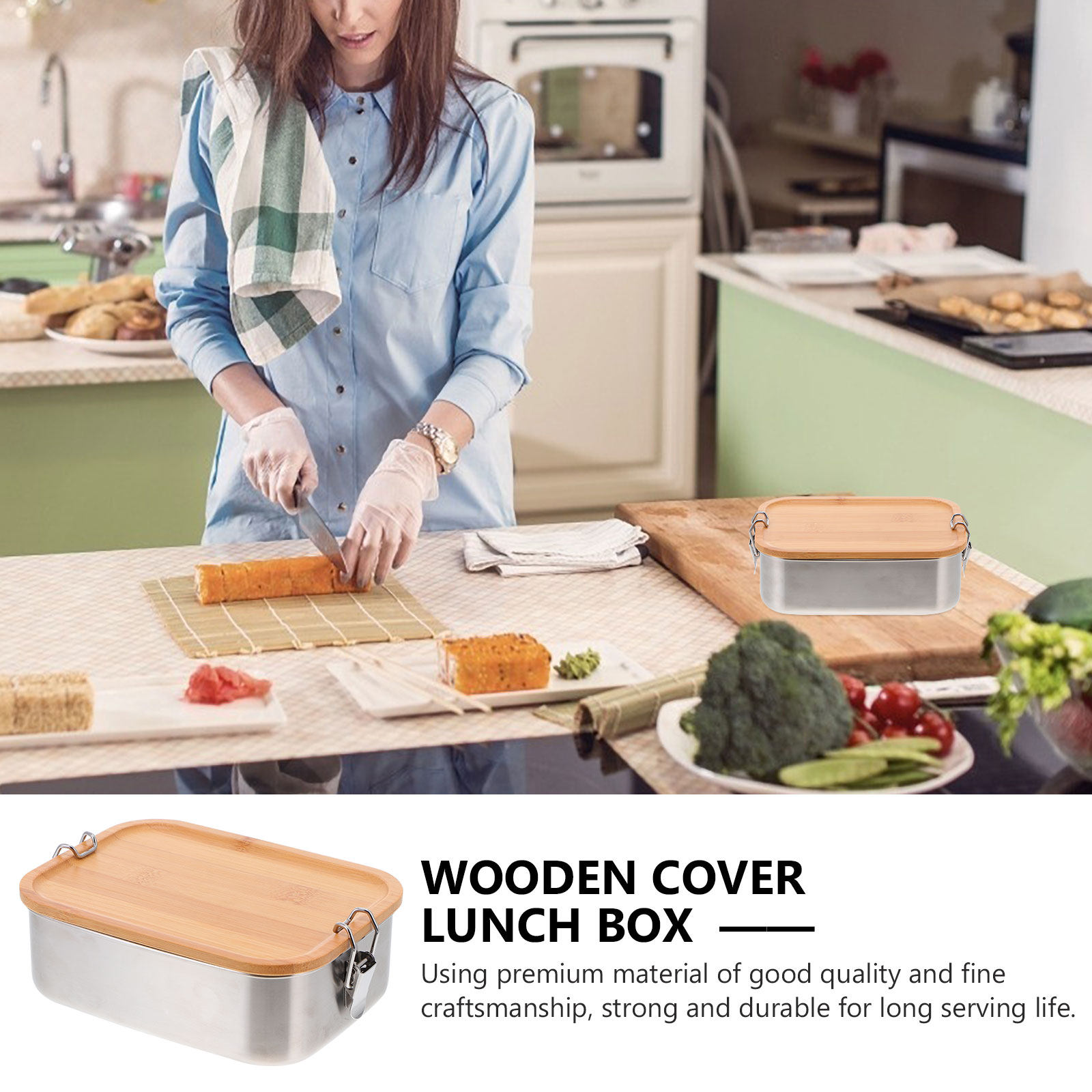 1Pcs Stainless Steel Bento Lun - огляд і ціна Stainless Bento Box