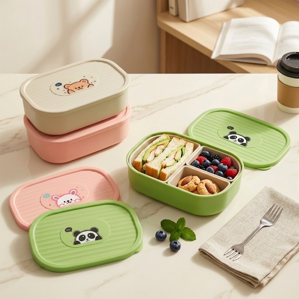 Cute Plastic Divided Lunch Box - огляд і ціна Meal Prep Microwave
